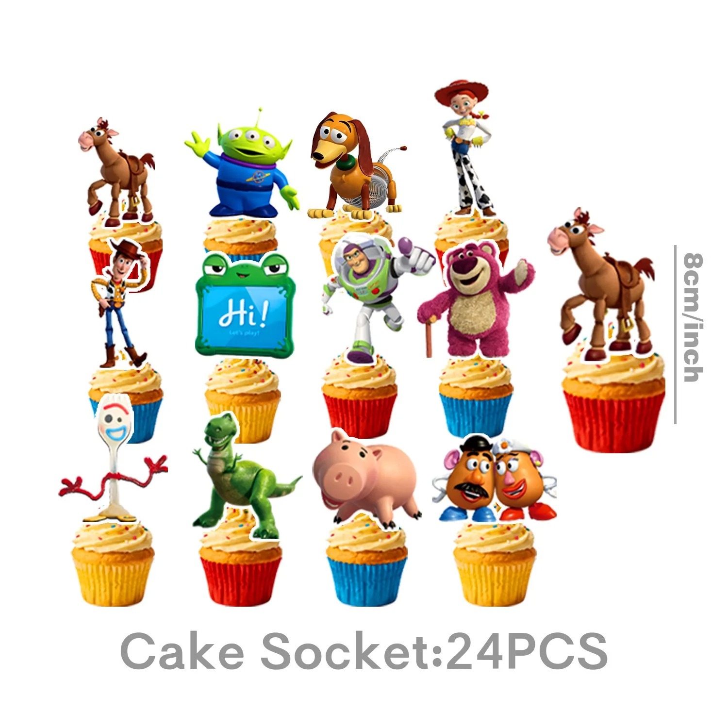 Toy Story 5 Happy Birthday Cupcake Picks - 24 Pack